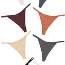 DEANGELMON Seamless G-string Thongs for Women - No Show Thong Underwear Low Rise Stretch Panties Workout Pack, L 