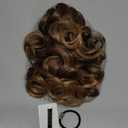 REECHO 12" Ponytail Extension, Classic Loose Curly Wavy Claw Clip Pony tails Hair Extensions Hairpieces for Women - Light Brown with Golden Ends