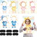 6 Sets Blindfolded Baby Shower Games Feed Me Board Feed The Baby Funny Blindfolded Food Feeding Gender Reveal Game Activities for Guests Photo Booth Props Bridal Family Reunion Party Supplies