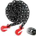 1/2'' x 10FT Binder Chain, G80 Tow Chain with Clevis Grab Hooks,12,000Lbs Safe Working Load, Transport Chain Tie Downs for Flatbed Trailers or Truck (1Pack)