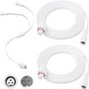 3 Pcs Extension Cable Kit Compatible with Govee Permanent Outdoor Light 3 Pins Y Splitter Cord Straight Extension Compatible with Govee H705 H706 H805 Weatherproof Patio Yard (6.2 ft,White)
