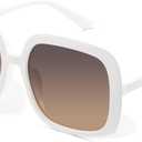 miyya Oversized Polarized Sunglasses Women, Trendy Retro Sun Glasses for Women 2025, Oversized Shades (White/Brown)