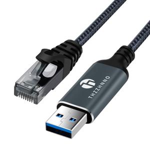 USB to Ethernet Cable 15FT, USB 3.0 A to RJ45 Male Cable Directly Connected Gigabit LAN Network, Compatible with Laptop, PC, MacBook, Switch, Windows 10/11, macOS, Linux