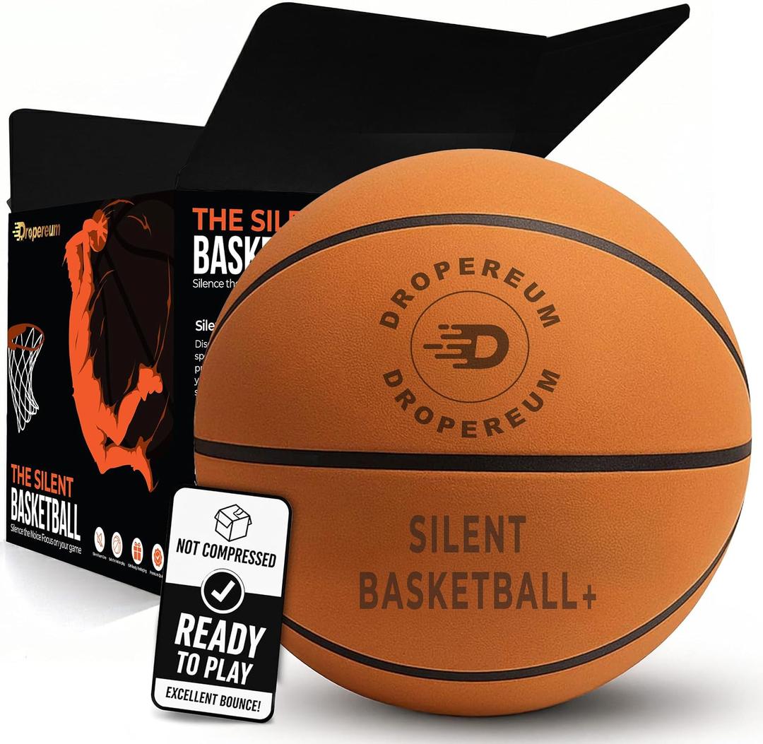 Silent Basketball Size 7 (29.5”) - The Official Silent Basketball Size 7 (29.5"), Size7 Indoor Basketballs, Airless Quiet Indoor Basket Ball, Grooved Airless Indoor-Basketball for Quiet Dribbling