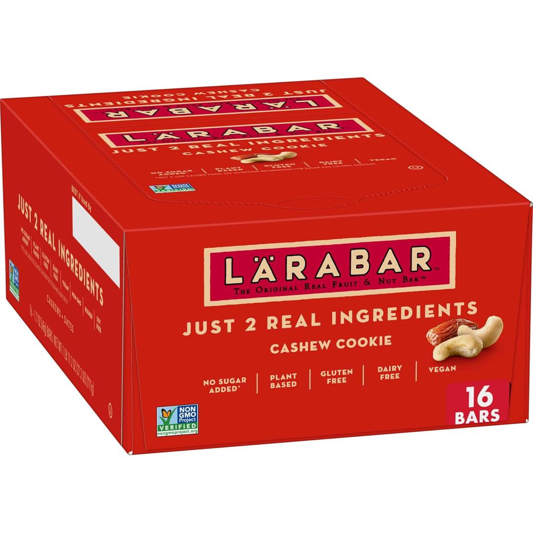 Larabar Cashew Cookie, Fruit and Nut Bars, Gluten Free and Vegan, 27.2 oz, 16 Ct (EXP 02/10/27)