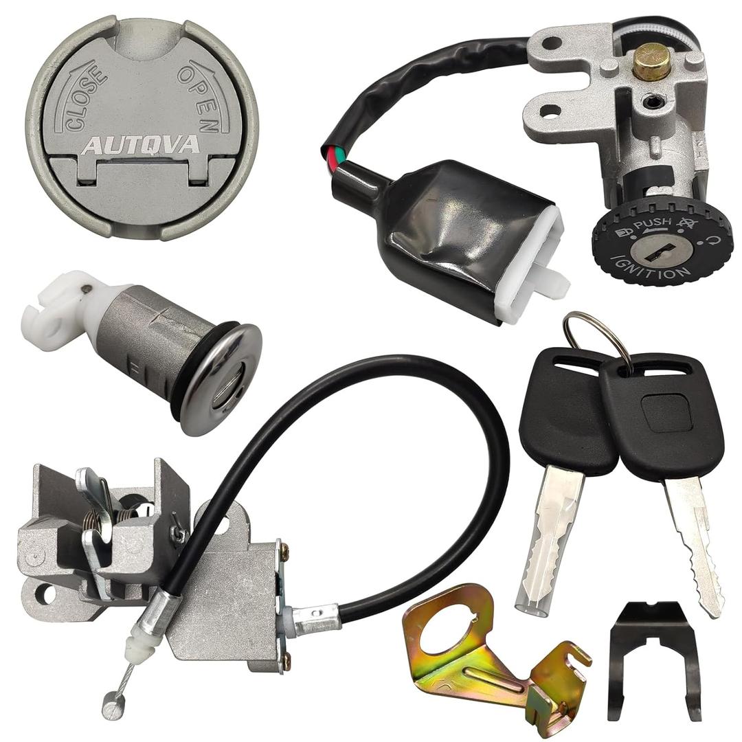 GY6 50cc Ignition Switch Key Gas Tank Cap Saddle Lock Set for Scooter Moped TaoTao Peace Roketa Jonway NST Tank with 5-pin Plug (Black)