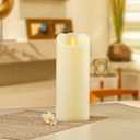 Luminara Flameless LED Battery Operated Ivory Pillar Candle, Flickering Realistic Moving Flame, 3" x 6.5" Real Wax Indoor Home Bathroom Decor Candle