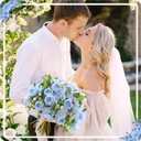 ASTRYAS 8Pcs Artificial Peonies Blue Silk Peonies Faux Flower Bouquet Fake Blue Peonies Artificial Flowers Table Centerpieces for Bridal Wedding Home Party Office Decoration Bulk (8pcs White Peony Mixed)