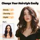 Medium Length Wavy Wigs for Women 18 Inch Middle Part Wavy Wig Natural Looking Synthetic Heat Resistant Fiber Wig for Daily Party Use (18 inch) (Dark Brown)