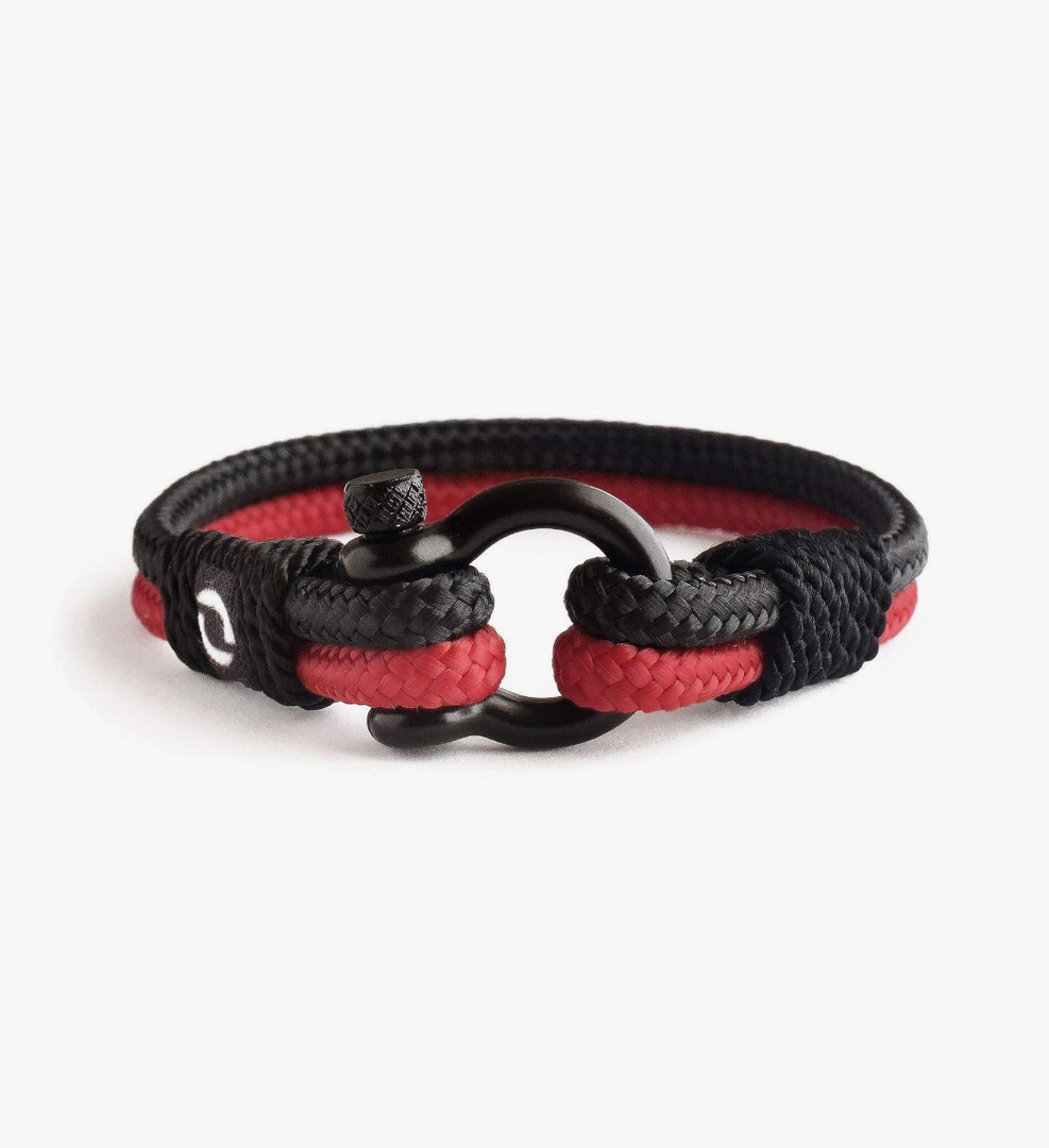 Mens Rope Bracelet - Stainless Steel Black Shackle, Extremely Durable and Scratch Resistant Waterproof Paracord, Handmade, Nautical Wristband for Men
