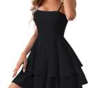 Women's Backless Bow Tie Short Dress Summer Models Sexy Halter Dresses (Medium, Black)