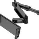 Car Headrest Backseat Mount, 360 Rotating Adjustable Car Backseat Headrest Tablet/Phone Holder, Compatible for All 4"-11" Tablets, cellphones, iPhone, iPad Air Mini,Tabs Switch. (Black)