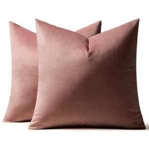 Pack of 2 Decorative Velvet Pillow Covers Soft Square Throw Pillow Covers 23×23inch