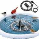 Upgrade Bird Bath Heater De-icer with Fountain Water Pump 200W Heated Bird Baths for Outdoors in Winter Thermostatically Controlled Upgrade 6ft Chew-Proof Cord for Garden Patio Backyard