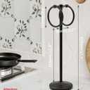 18" Hand Towel Holder Stand with Double Ring, Oil Rubbed Bronze