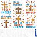 GlikCeil 30 Sets Religious Easter Craft Kit DIY He is Risen Hanging Ornament Make Your Own Religious Christian Easter Craft for Home Activities Supplies Favors