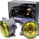 iJDMTOY Pair Selective Yellow Lens Fog Light Lamp Assemblies w/ 55W H11 Halogen Bulbs Compatible with Acura Honda, Compatible with Ford, Compatible WithNissan Subaru Suzuki etc
