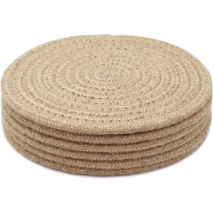 8 Inch Trivets for Hot Dishes, Hot Pots and Pans, Thick Heat Resistant Large Coaster for Kitchen, Hot Pads, Kitchen Essentials, Kitchen Decor for Table & Countertop, 6 Pcs