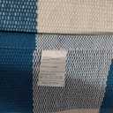 Cotton Rug Washable Flat Weave Rug Living Room 90 x 150 cm Short Pile Rug Buffalo Plaid Cotton Woven Blue White Checked Indoor Outdoor Rug for Dining Room Bedroom Balcony 