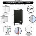 Life & Goal Planner  Undated Daily, Weekly & Monthly Organizer with Habit Tracker, Time Management Tools, and Productivity Journal for Personal Growth and Success (Black)