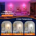 YHCDLAMP Peel and Stick Wall Sconces, No Drilling Stick On Wall Sconce, Wireless Battery Operated Wall Lights, Adhesive Wall Lamp with 10000mAh Battery Bulb for Bedroom Living Room Decor