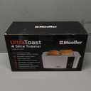 Mueller UltraToast Stainless Steel Toaster 4 Slice Extra-Wide 1.6" Slots for Artisan Bread, Bagels & Frozen Waffles, 6 Browning Levels, LED Display, Cancel/Defrost/Reheat, Removable Crumb Tray