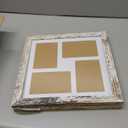 12x12 Picture Frame Set of 2, Distressed White Wood Frame with Glass Collage Frame, Display Pictures 4-4x6 With Mat or 12 x 12 Without Mat, Photo Frames Collage for Wall Hanging or Tabletop