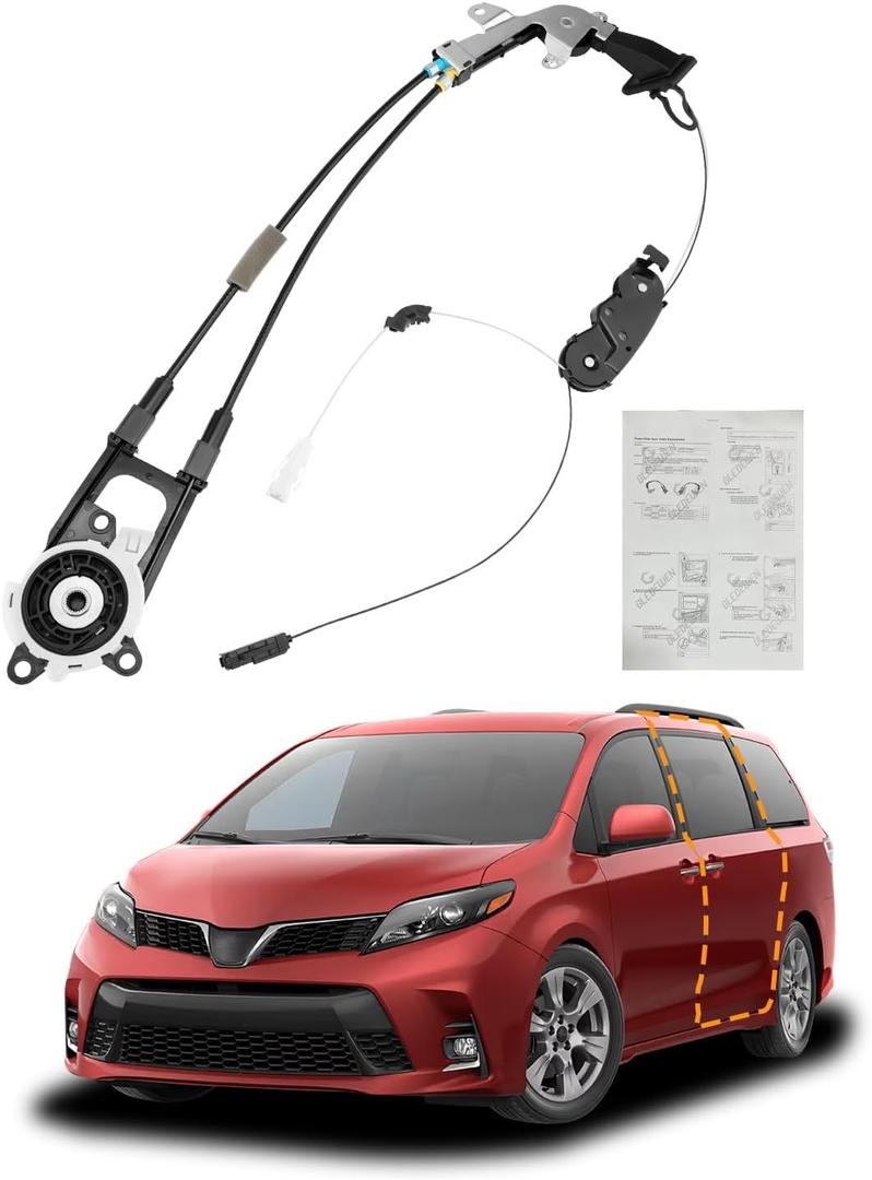 Gledewen Sliding Door Cable, Compatible with 2011-2020 Toyota Sienna, Rear Left Driver Side, Auto Door Spool Control Cable Repair Kit, Power Sliding Door Wire, w/o Motor, Replace# 85016-08011