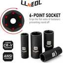 LLNEDL 3/8" Drive Impact Socket Set 95Pcs, Spark Plug Socket (5/8", 13/16"), 6 Point Metric & SAE from 5/16"- 3/4", 8-22mm, CR-V Deep & Shallow Kit with Quick Release Ratchet (72-Tooth) for Home & DIY