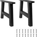 TC-HOMENY Bench Table Legs 16" Set of 2 Black Coffee Metal Legs Dining Iron Furniture Legs (16 INCH)