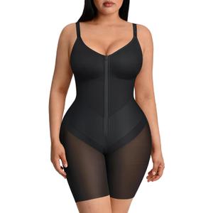 FeelinGirl Fajas Colombianas Moldeadoras Shapewear Tummy Control Postpartum Butt Lifting Body Shaper with Zipper Crotch (Black, M)