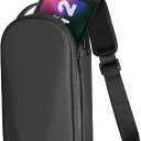 MoKo Shockproof Sling Crossbody Bag for Nintendo Switch 2, Black | Hard EVA Against Impacts, Adjustable Straps Easy to Carry, Breathable Mesh Back Extend Wear, 8 Game Slots, fit Steam Deck