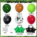 64Pcs Green and Brown Balloons 12inch Lime Green Red and Black Balloons Confetti Baloon with Star Ballons for Video Game Theme Birthday Jungle Safari Graduation Party Decorations Baby Shower