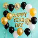 Black Gold White Confetti Balloon Set,100pcs 12 Inch Metallic Gold and Black White Glitter Confetti Balloon for Wedding, Birthday, Graduation Party Decorations,Happy New Year Decorations