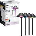 Feit Electric Smart Outdoor Cone Path Lights, 100 Lumens, Color Changing & Tunable White, Music Sync, Works with Alexa & Google Home, App & Remote Control, 15,000-Hour Lifetime, PATH/RGBW/AG/4, 4-Pack