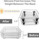Upgrade 8inch Square Air Fryer Rack,Three Stacktable Dehydrator Rack,Air Fryer Accessories,Only Fit for Air Fryer which Inner Size 8.7 inch(Square)