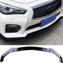 3PCS Front Bumper Lip Splitter FIT 20142017 Infiniti Q50 Base/Premium  Glossy Black, ABS Material, Easy Installation