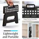 Handy Laundry Folding Step Stool - Sturdy Enough Collapsible Stool to Support Adults and Safe Enough for Kids - Opens Easy with One Flip - Great for Kitchen, Bathroom or Bedroom (Black - 9 Inch)