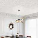 Alow Peel and Stick Ceiling Tiles,3D Waterproof Ceiling Tile,Wall Panel Self Adhesive for Living Room,Kitchen,Dining Room,Bedroom(13.8in x 13.8in,32pcs) (Square)