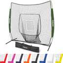 GoSports 7 x 7 ft Baseball & Softball Nets - Batting & Pitching Net with Strike Zone (Green)