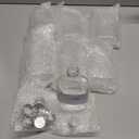 Gejoy 7 Pcs Mini Liquor Bottles Reusable Glass Flask Bottles with Black Caps Clear Empty Alcohol Shot Jars Small Champagne Jars for Wine Weddings Party Favors Christmas(8.5 oz)