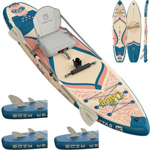 Daisy 11'6 35 Extra Wide Paddle Board with Seat, One-Stop Premium SUP Board Accessories, Tailored 5 Fins, Stable Stand Up Paddle Boards for Youth of All Skill Levels (Off White & Deep Teal) Daisy 11'6 35 Extra Wide Paddle Board with Seat, One-Stop Premium SUP Board Accessories, Tailored 5 Fins, Stable Stand Up Paddle Boards for Youth of All Skill Levels (Off White & Deep Teal)