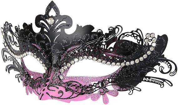 Hoshin Masquerade Mask, Mardi Gras Deecorations Venetian Masks for Womens, Purple & Black