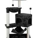 YUNIQUE Cat Tree with Cat Condo and Big Hammock, Darkgrey