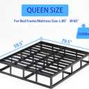 JWIFSEF Queen Size Box Spring 5 Inch Low Profile Mattress Foundation, Heavy Duty Steel Frame Bed Base with Fabric Cover, Easy Assembly, No-Squeak Design, Supports Up to 3500lbs