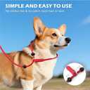 6FT Slip Lead Dog Leash with Double Padded Handle, Anti-Tangle Slip Leads for Dogs, Reflective Nylon No-Pull Training Leash for Small Medium Dogs, Red