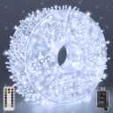 String Lights 1200LED 196FT, Waterproof Outdoor String Lights with Remote and Timer, 8 Modes Dimmable Fairy Lights for Indoor Outdoor Wedding Party Holiday Decorations (Cool White)