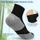 Diabetic Socks for Men,6 Pairs Ankle Mens Diabetic Socks,Diabetic Neuropathy Socks for Men Size 9-12/10-13/13-15.