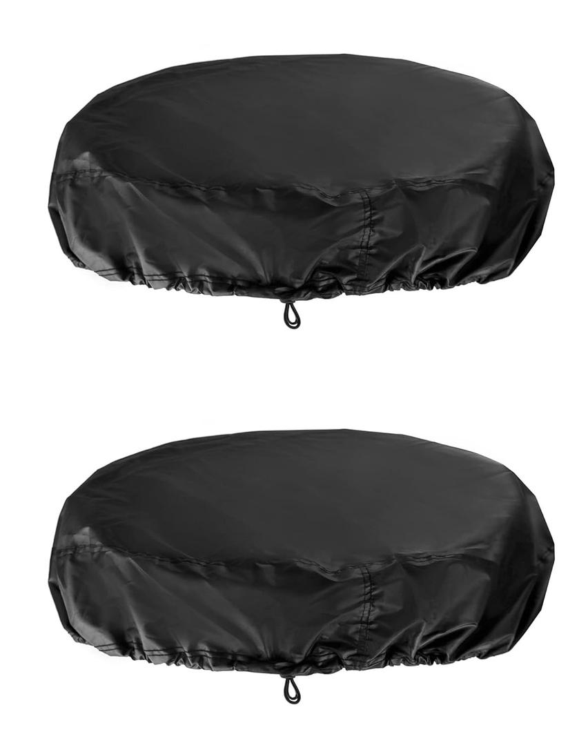 QWORK 55 Gallon Drum Cover, 2 Pack Durable Drum Cap Cover, Black