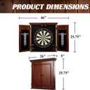 Barrington Dartboard Multiple Styles Pre-Assembled Wood Dartboard Cabinet Collection with 18 Bristle Dartboard & Steel Tip Dart Set, Perfect for Cricket Games
